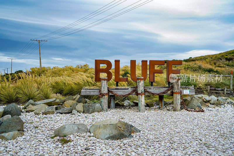 Bluff town Sign，新西兰最南端的城镇